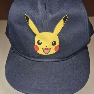 H&M Pokémon‎ Pikachu Kids Hat Navy Adjustable Baseball Cap 4–8Y